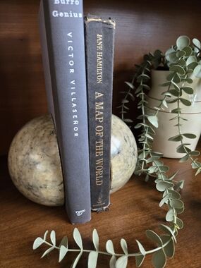 Vintage Italian Alabaster Orb Bookends | Hand Carved Genuine Alabaster